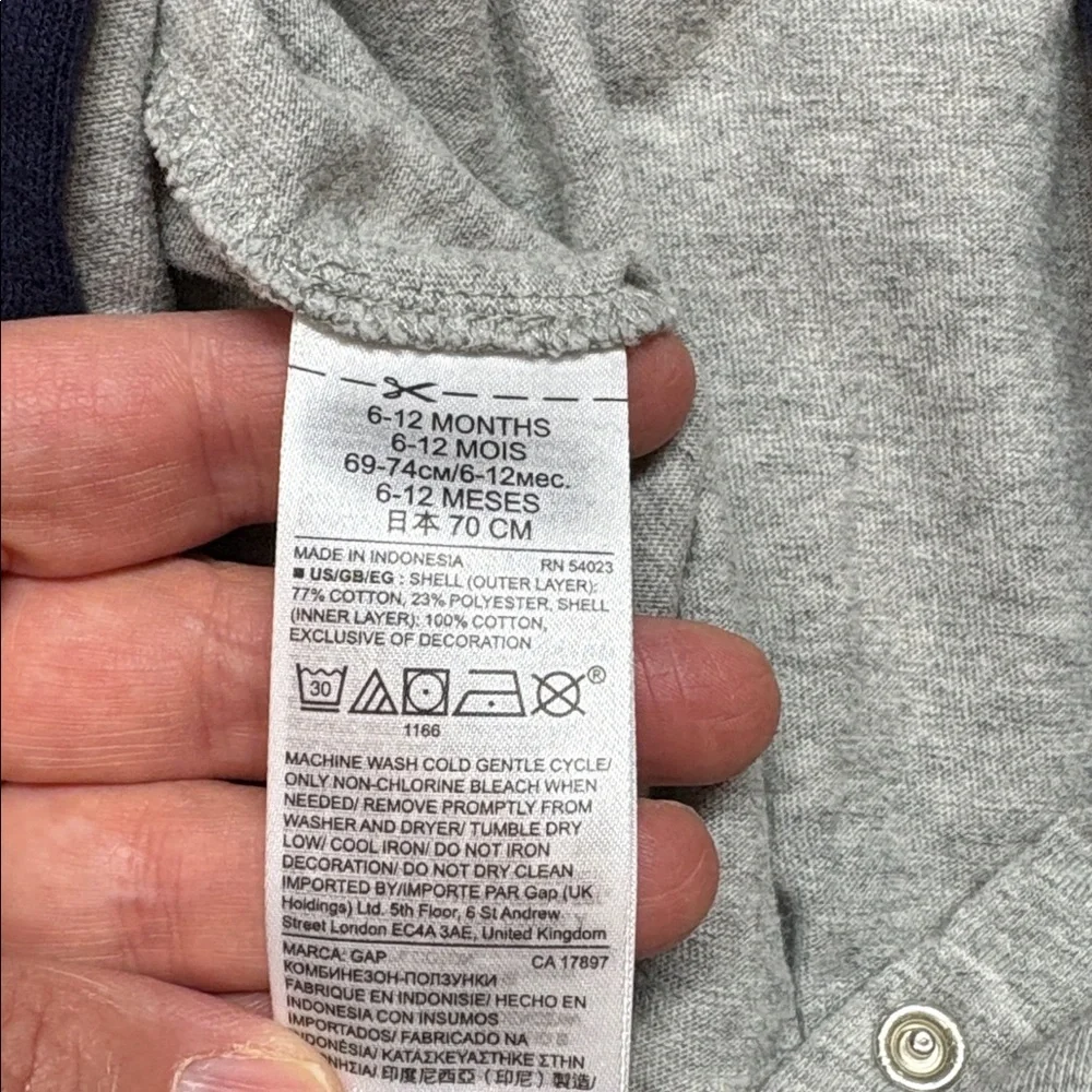 Baby Gap Navy Blue &‎ Gray Plaid Logo Toddler Jumpsuit One-Piece